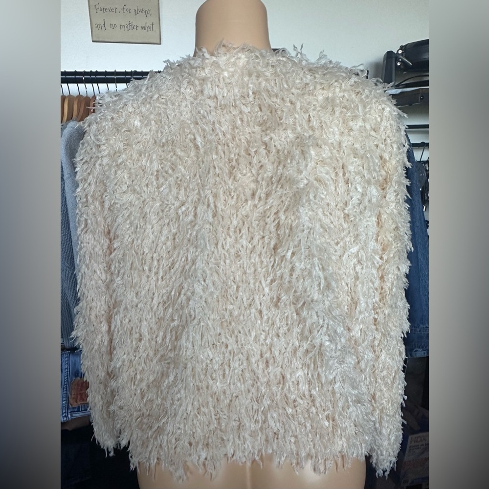 LC Lauren Conrad Cream Teddy Jacket Plush Cozy Outerwear - Picture 2 of 2